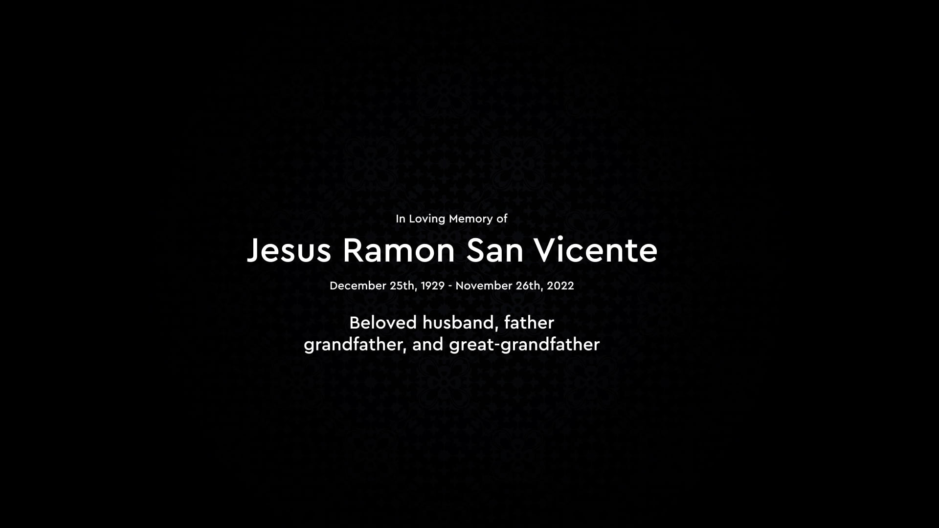 Jesus Ramon San Vicente Memorial - Witness Studios